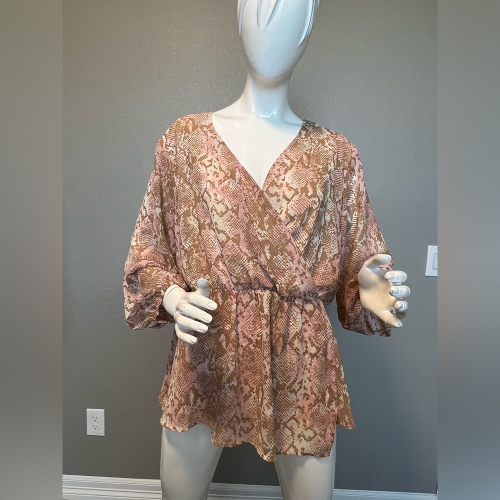 Ophelia Roe Snake Print Blouse size 1X